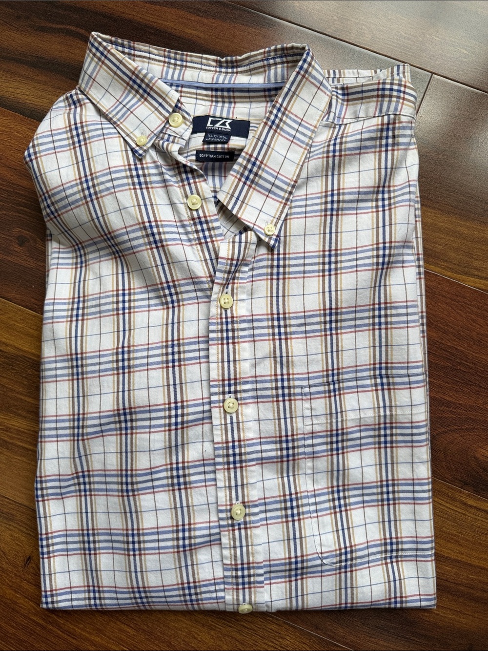 4/$20 Cutter & Buck XLT Egyptian Cotton Button Down Shirt Plaid